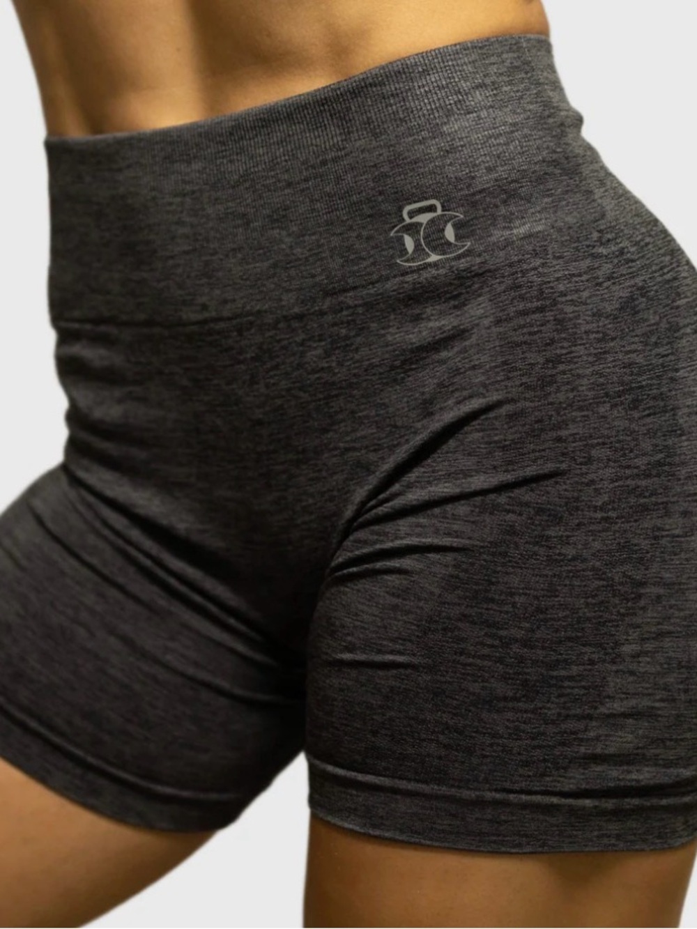 LunarBody by Alexis Lunar Seamless High-Waist Women's Shorts - Charcoal Size M